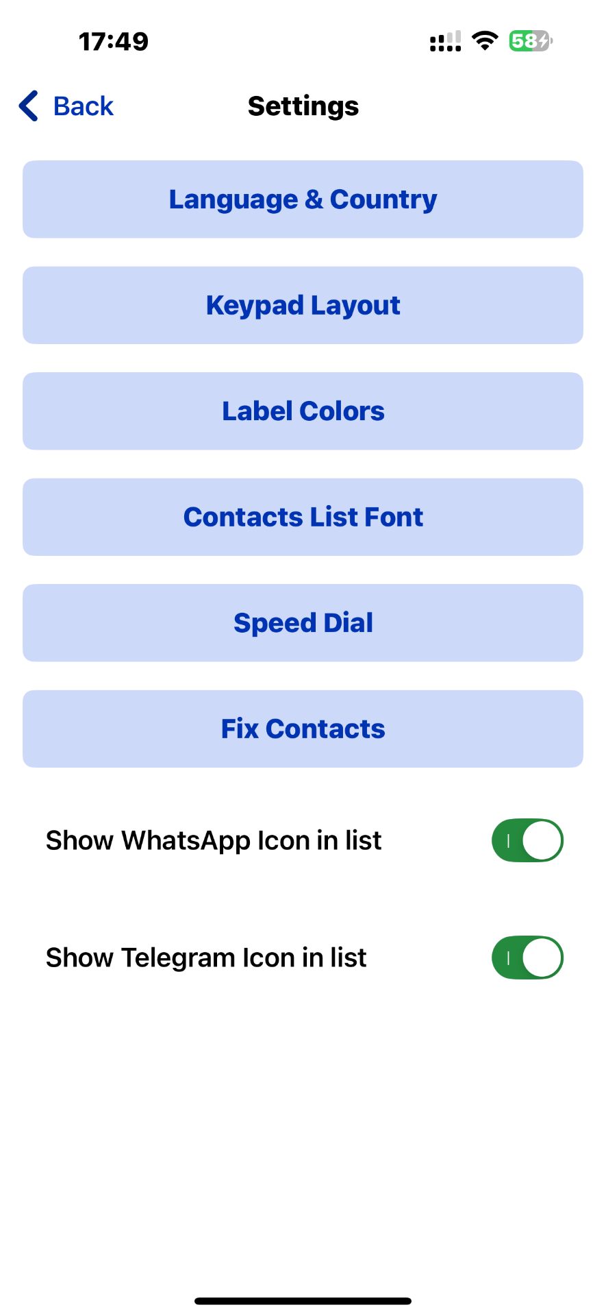 Messaging Integration Settings